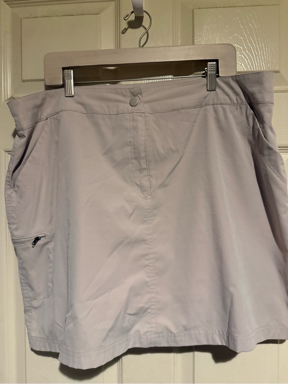 Light Beige  Active Skort with Side Zip Pocket